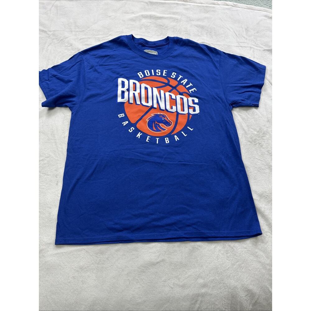 Captivating T Shirt Boise State Broncos Basketball Adult Size X-Large Blue‎ NCAA